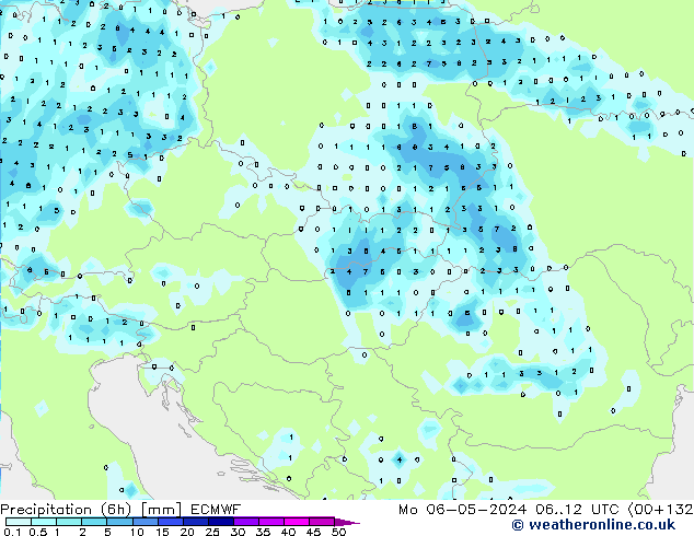 Z500/Rain (+SLP)/Z850 ECMWF Mo 06.05.2024 12 UTC