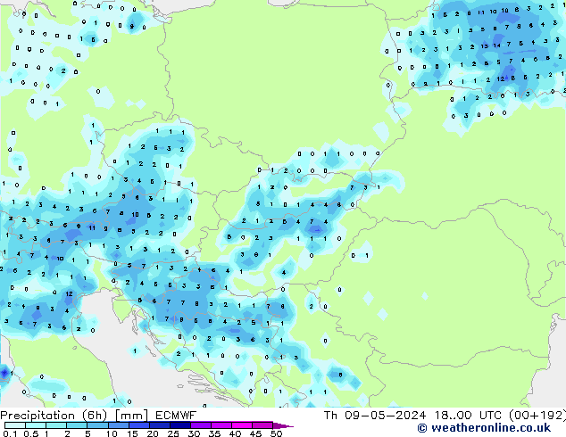 Z500/Rain (+SLP)/Z850 ECMWF czw. 09.05.2024 00 UTC