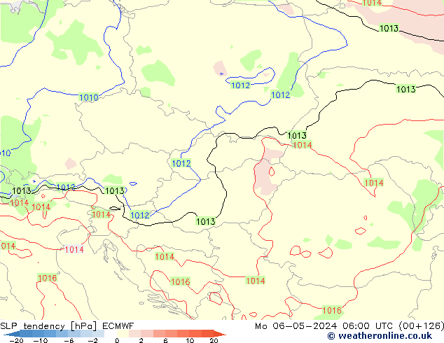 Tendance de pression  ECMWF lun 06.05.2024 06 UTC