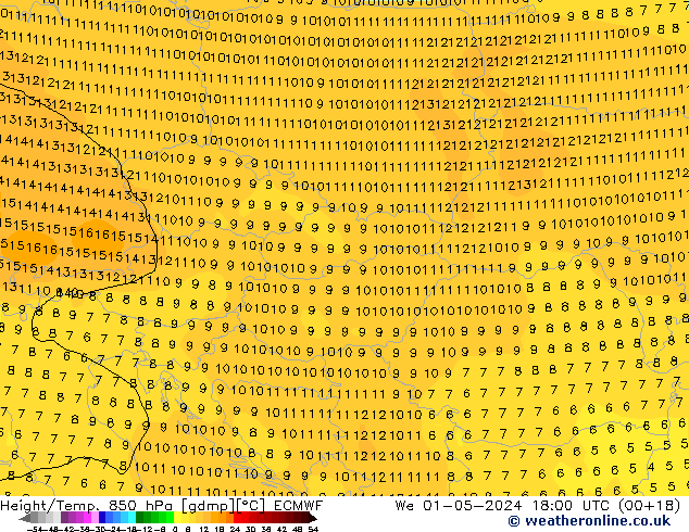 Z500/Rain (+SLP)/Z850 ECMWF mié 01.05.2024 18 UTC