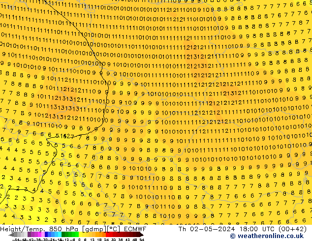 Z500/Rain (+SLP)/Z850 ECMWF Th 02.05.2024 18 UTC