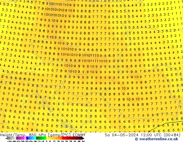 Z500/Rain (+SLP)/Z850 ECMWF сб 04.05.2024 12 UTC