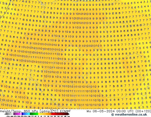 Z500/Yağmur (+YB)/Z850 ECMWF Pzt 06.05.2024 00 UTC