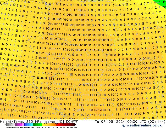 Z500/Yağmur (+YB)/Z850 ECMWF Sa 07.05.2024 00 UTC