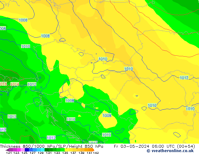 Thck 850-1000 hPa ECMWF Fr 03.05.2024 06 UTC