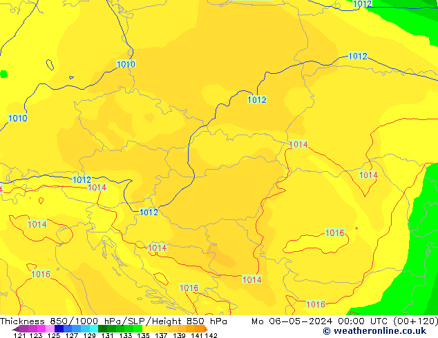 Thck 850-1000 hPa ECMWF lun 06.05.2024 00 UTC