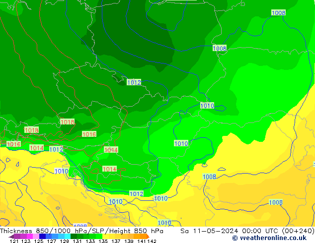 Thck 850-1000 hPa ECMWF Sa 11.05.2024 00 UTC