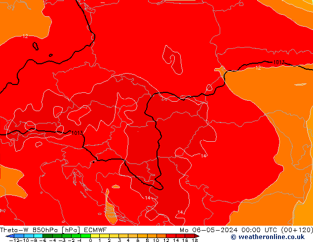 Theta-W 850hPa ECMWF lun 06.05.2024 00 UTC