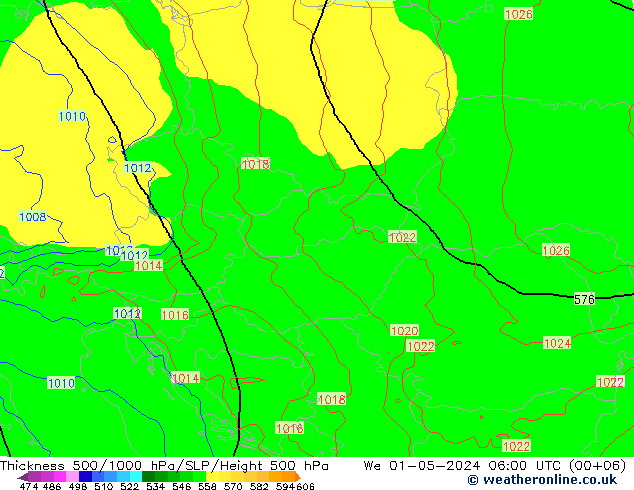 Thck 500-1000hPa ECMWF mer 01.05.2024 06 UTC