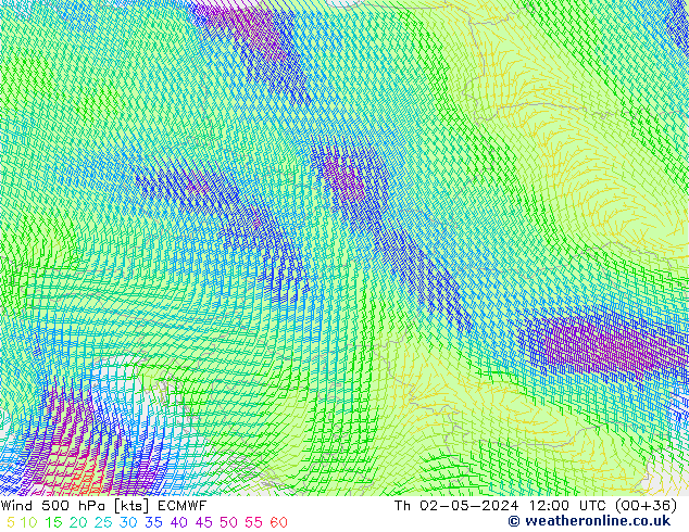 Wind 500 hPa ECMWF Th 02.05.2024 12 UTC