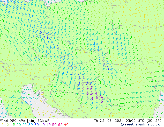 Wind 950 hPa ECMWF do 02.05.2024 03 UTC