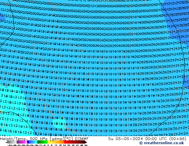 Z500/Rain (+SLP)/Z850 ECMWF dim 05.05.2024 00 UTC