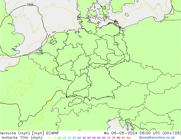 Isotachs (mph) ECMWF Mo 06.05.2024 06 UTC