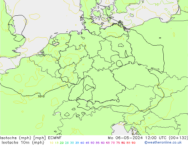 Isotachs (mph) ECMWF  06.05.2024 12 UTC