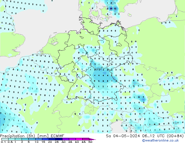 Z500/Rain (+SLP)/Z850 ECMWF Sáb 04.05.2024 12 UTC