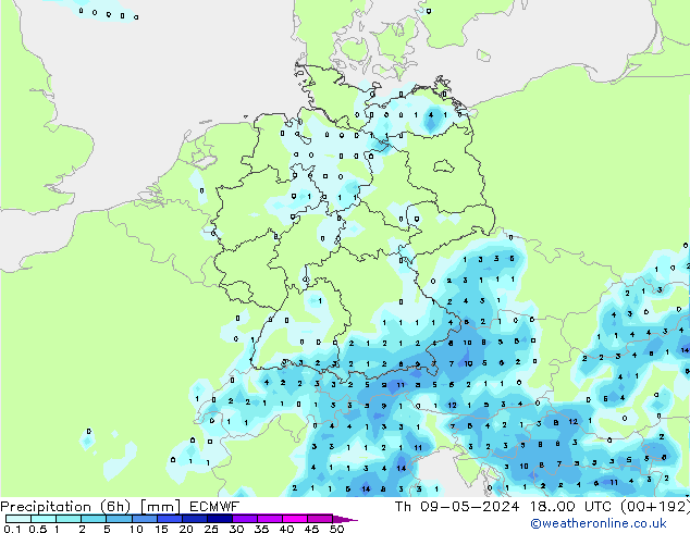 Z500/Rain (+SLP)/Z850 ECMWF jue 09.05.2024 00 UTC