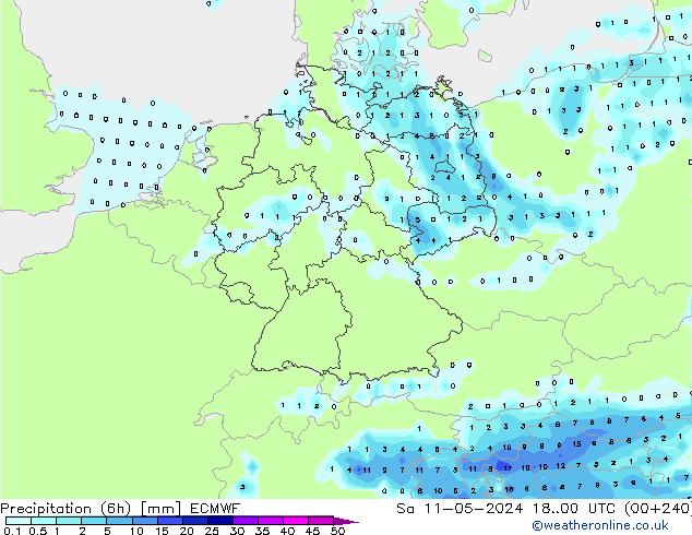 Z500/Rain (+SLP)/Z850 ECMWF sáb 11.05.2024 00 UTC