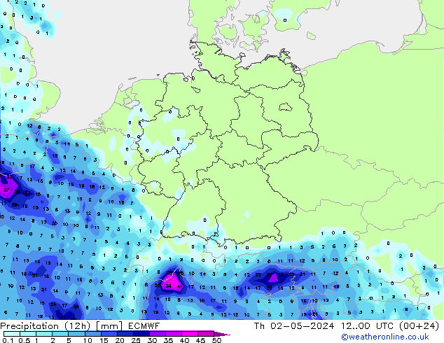 Nied. akkumuliert (12Std) ECMWF Do 02.05.2024 00 UTC