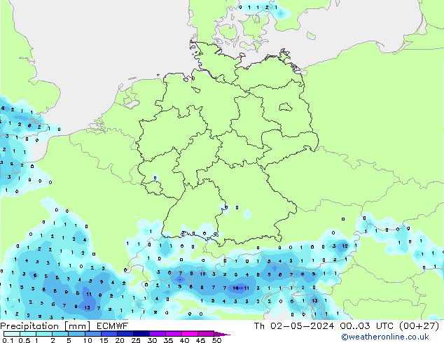 Niederschlag ECMWF Do 02.05.2024 03 UTC