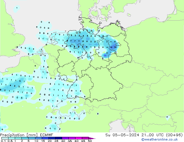 Precipitation ECMWF Su 05.05.2024 00 UTC