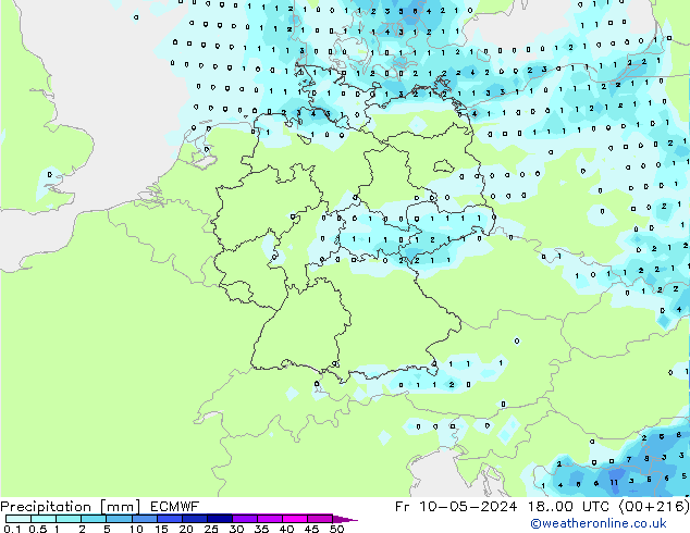 Precipitation ECMWF Fr 10.05.2024 00 UTC