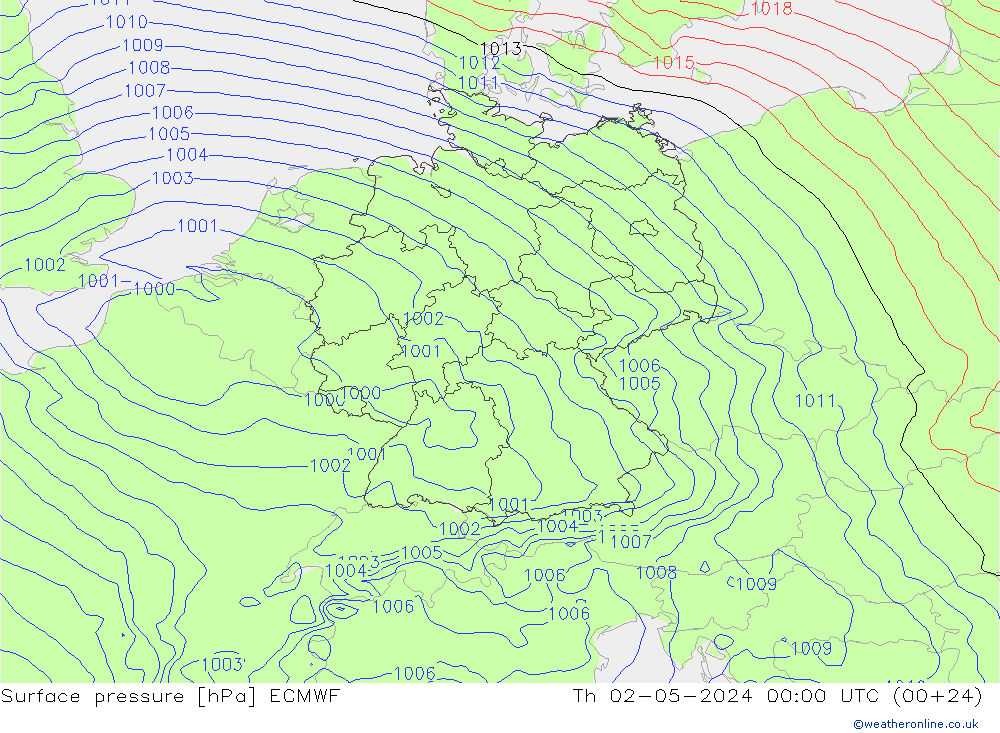 Bodendruck ECMWF Do 02.05.2024 00 UTC