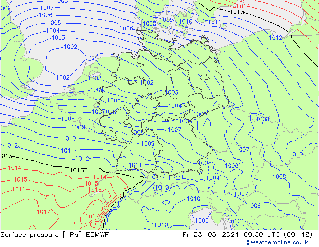 ciśnienie ECMWF pt. 03.05.2024 00 UTC