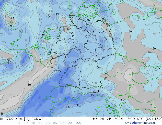 RH 700 hPa ECMWF lun 06.05.2024 12 UTC