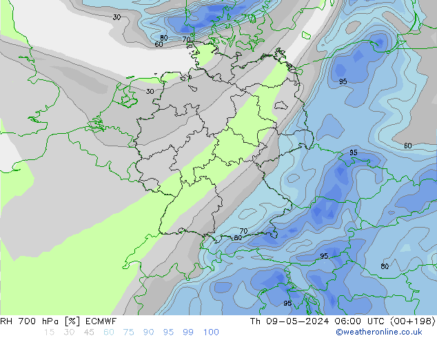 RV 700 hPa ECMWF do 09.05.2024 06 UTC