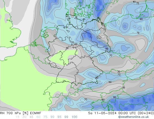 RV 700 hPa ECMWF za 11.05.2024 00 UTC