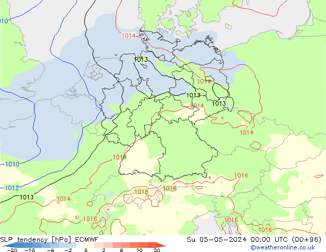 Tendenza di Pressione ECMWF dom 05.05.2024 00 UTC