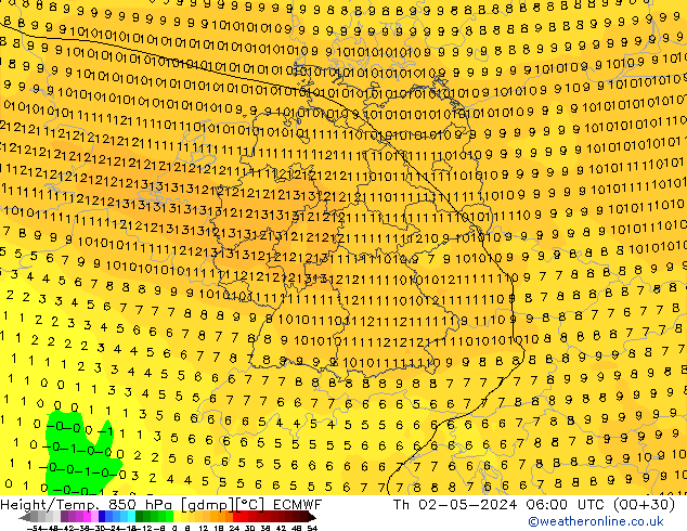 Z500/Rain (+SLP)/Z850 ECMWF Qui 02.05.2024 06 UTC