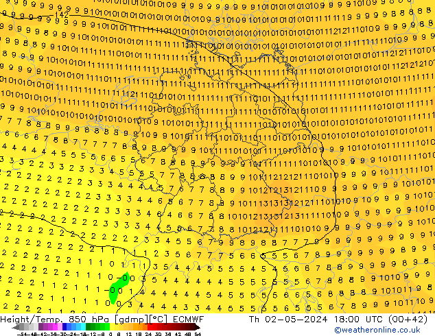 Z500/Rain (+SLP)/Z850 ECMWF Th 02.05.2024 18 UTC