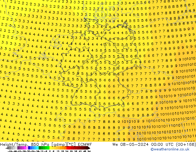 Z500/Regen(+SLP)/Z850 ECMWF wo 08.05.2024 00 UTC