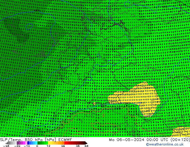 SLP/Temp. 850 hPa ECMWF Po 06.05.2024 00 UTC