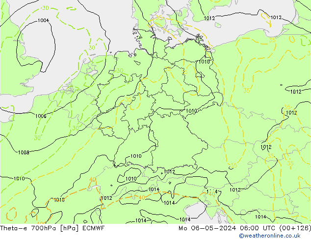 Theta-e 700hPa ECMWF ma 06.05.2024 06 UTC