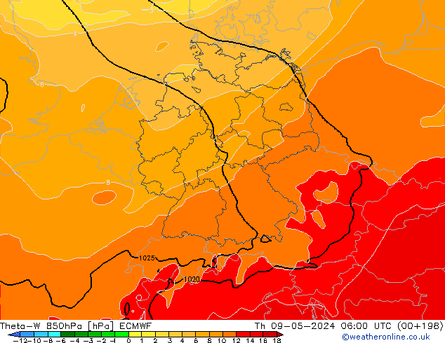 Theta-W 850hPa ECMWF Do 09.05.2024 06 UTC