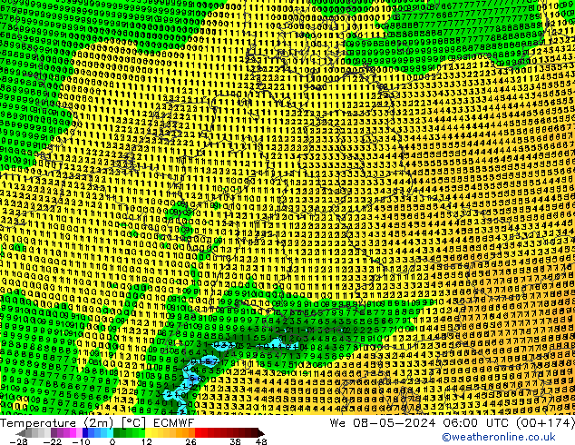 карта температуры ECMWF ср 08.05.2024 06 UTC