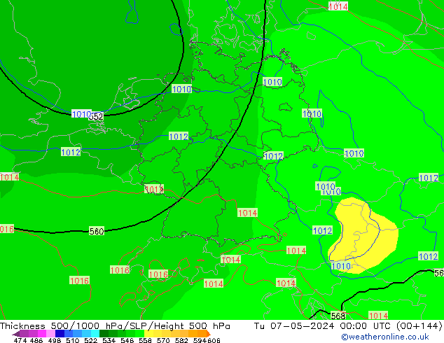 500-1000 hPa Kalınlığı ECMWF Sa 07.05.2024 00 UTC