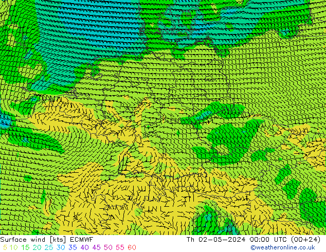 Bodenwind ECMWF Do 02.05.2024 00 UTC