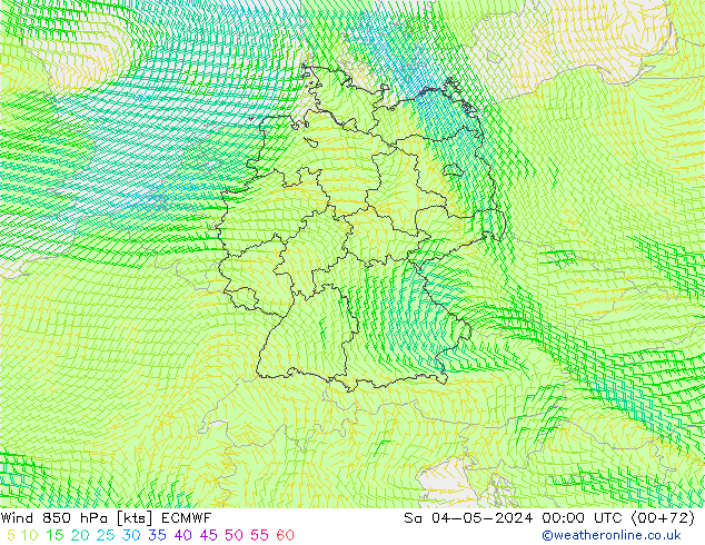 Wind 850 hPa ECMWF So 04.05.2024 00 UTC