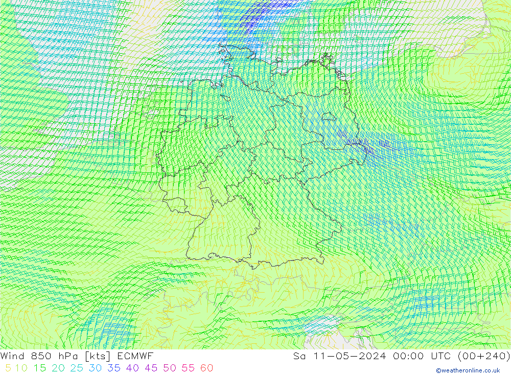 Wind 850 hPa ECMWF So 11.05.2024 00 UTC