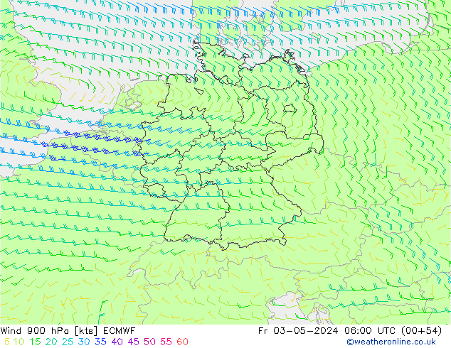 Wind 900 hPa ECMWF vr 03.05.2024 06 UTC