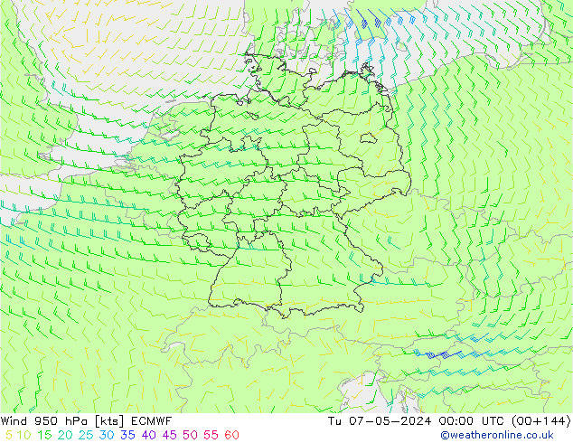 Rüzgar 950 hPa ECMWF Sa 07.05.2024 00 UTC