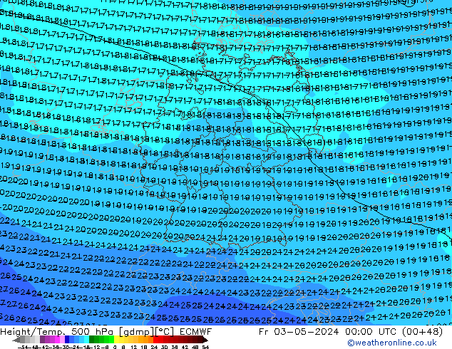 Z500/Rain (+SLP)/Z850 ECMWF Fr 03.05.2024 00 UTC