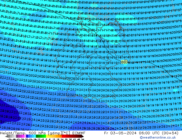 Z500/Regen(+SLP)/Z850 ECMWF vr 03.05.2024 06 UTC