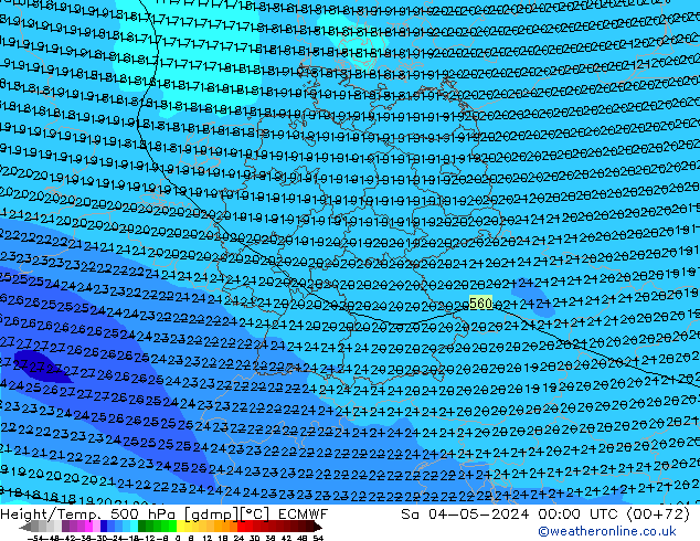 Z500/Regen(+SLP)/Z850 ECMWF za 04.05.2024 00 UTC