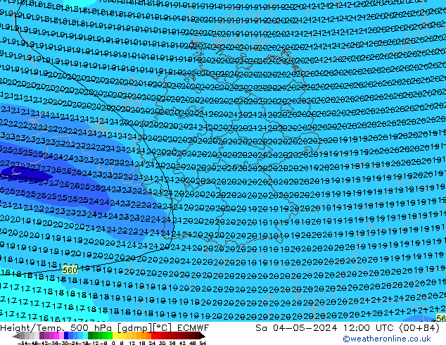 Z500/Rain (+SLP)/Z850 ECMWF  04.05.2024 12 UTC