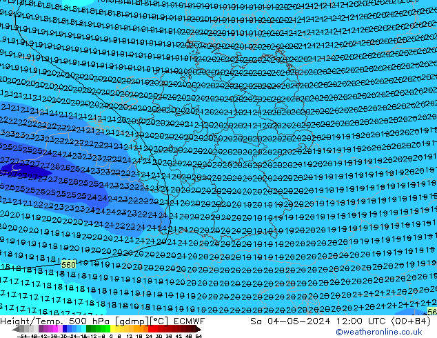 Z500/Rain (+SLP)/Z850 ECMWF Sa 04.05.2024 12 UTC