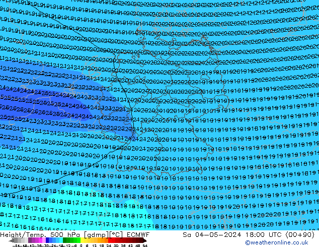 Z500/Rain (+SLP)/Z850 ECMWF Sa 04.05.2024 18 UTC